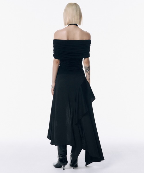 JOSE MOON（ジョゼムーン）の「GATHER OFF SHOULDER TOPS/ギャザーオフショルダートップス（Tシャツ/カットソー・レディース・ホワイト/グレー/ブラック・FREE）」の20枚目の写真