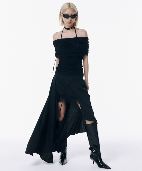 JOSE MOON（ジョゼムーン）の「GATHER OFF SHOULDER TOPS/ギャザーオフショルダートップス（Tシャツ/カットソー・レディース・ホワイト/グレー/ブラック・FREE）」の18枚目の写真