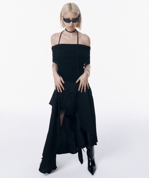 JOSE MOON（ジョゼムーン）の「GATHER OFF SHOULDER TOPS/ギャザーオフショルダートップス（Tシャツ/カットソー・レディース・ホワイト/グレー/ブラック・FREE）」の17枚目の写真