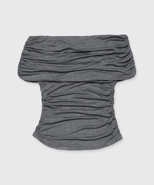 JOSE MOON（ジョゼムーン）の「GATHER OFF SHOULDER TOPS/ギャザーオフショルダートップス（Tシャツ/カットソー・レディース・ホワイト/グレー/ブラック・FREE）」の8枚目の写真