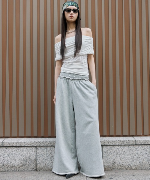 セール】GATHER OFF SHOULDER TOPS/ギャザーオフショルダートップス（T