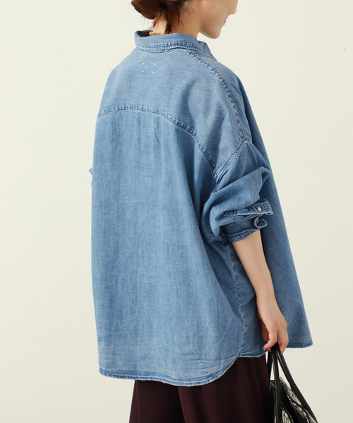 upperhights（アッパーハイツ）の「upper hights（アッパーハイツ）THE LAZY 757907902MDB（シャツ/ブラウス・レディース・ネイビー・XX-SMALL/X-SMALL）」の12枚目の写真