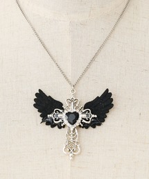 Diable baiser（ディアブルベーゼ）の「羽×十字架サブカル系ネックレス（ネックレス）」