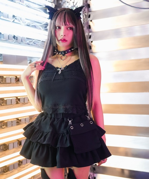 羽×十字架サブカル系ネックレス（ネックレス）｜Diable baiser