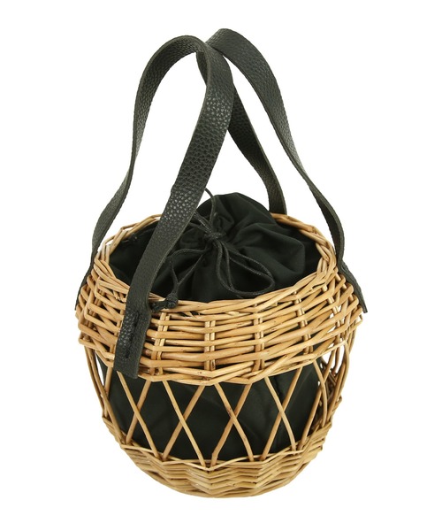 and it_（アンドイット）の「丸型編み柳バッグ（かごバッグ・レディース・ブラック/ブラウン・FREE）」の5枚目の写真