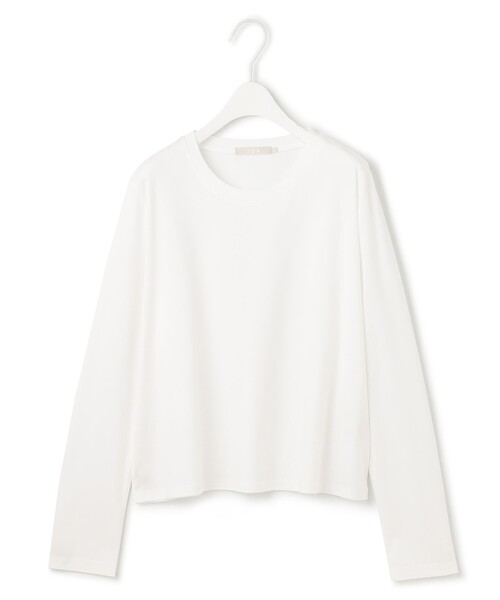tシャツ 「洗える」シンプルジャージー クロップドTシャツ レディース 洗える】シンプルジャージー クロップドTシャツ（Tシャツ