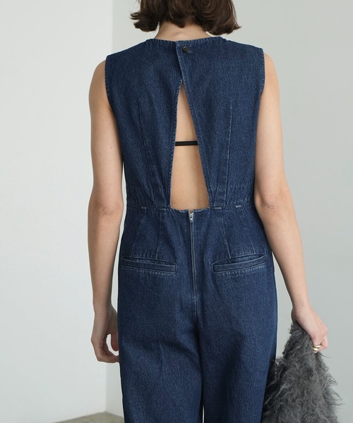 CLANE（クラネ）の「BACK OPEN DENIM ALL IN ONE（つなぎ