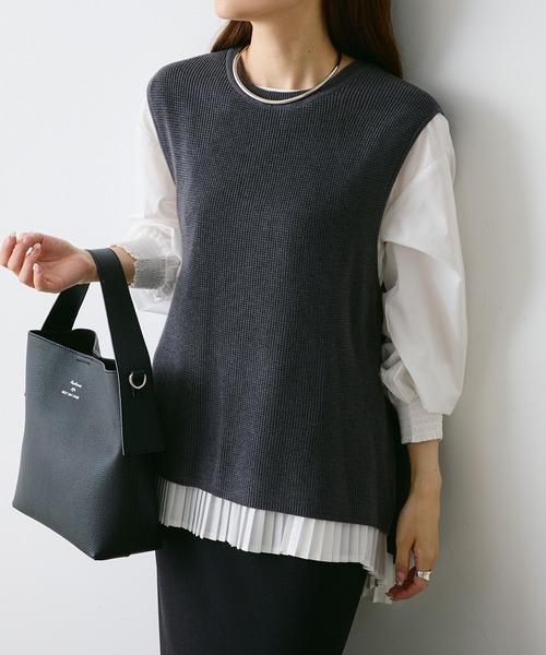 プリーツフロントフリルブラウス - Aga - Aga｜YAMADAYA STORE