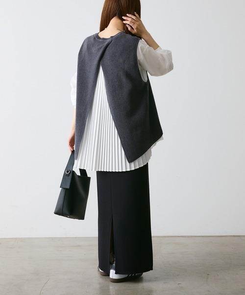 Vin｜ラメベストレイヤードプリーツブラウス | Rakuten Fashion