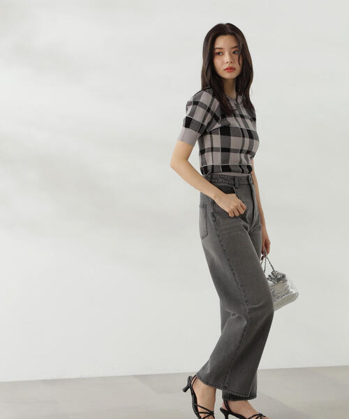PROPORTION BODY DRESSING(プロポーションボディドレッシング)の「ラメチェックニット / 1214270810(ニット/セーター・レディース・ブラウン系その他/レッド/グレー・FREE)」の8枚目の写真