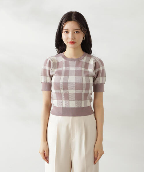 PROPORTION BODY DRESSING(プロポーションボディドレッシング)の「ラメチェックニット / 1214270810(ニット/セーター・レディース・ブラウン系その他/レッド/グレー・FREE)」の16枚目の写真