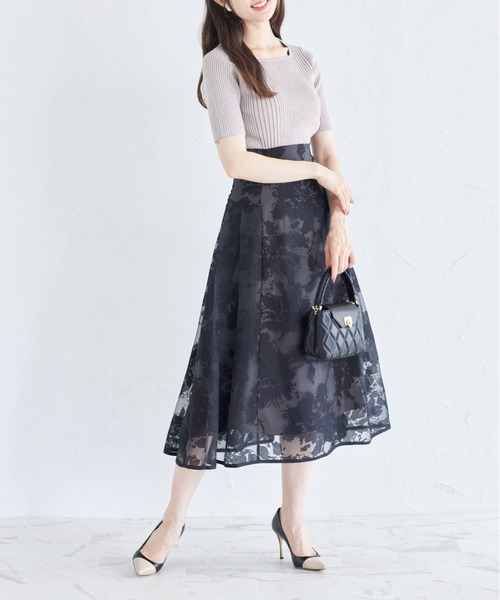 tocco closet(トッコ クローゼット)の「接触冷感♪ラメ入りスクエアネックランダムリブニットプルオーバー(ニット/セーター・レディース・ラベンダー/ピンク/ブラック/オフホワイト・M)」の18枚目の写真