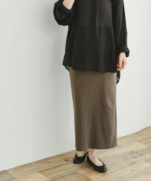 ITEMS URBANRESEARCH（アイテムズ アーバンリサーチ）の「リブロングスカート（スカート・レディース・ブラック/オレンジ/モカ・FREE）」の22枚目の写真