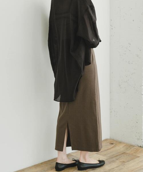 ITEMS URBANRESEARCH（アイテムズ アーバンリサーチ）の「リブロングスカート（スカート・レディース・ブラック/オレンジ/モカ・FREE）」の21枚目の写真