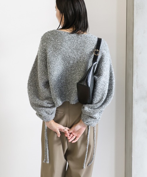 select MOCA(セレクトモカ)の「リングヤーンドロストスリーブショートニット(ニット/セーター・レディース・ベージュ/ブラウン/グレー・FREE)」の22枚目の写真