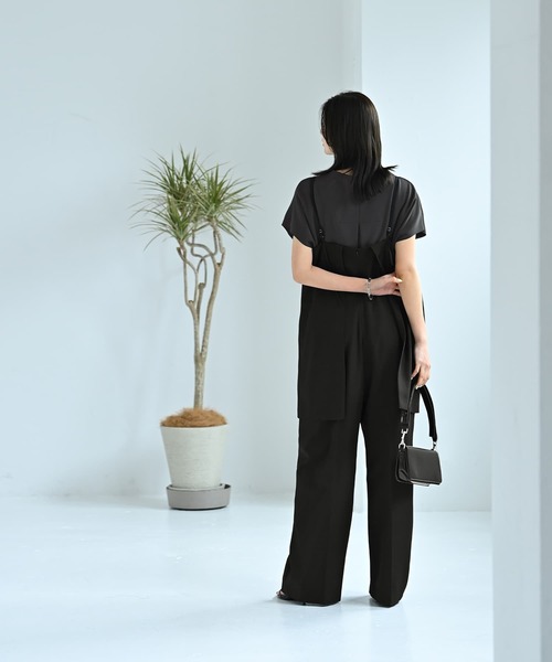 STYLE DELI(スタイルデリ)の「【BLK001】キャミソールオールインワン(サロペット/オーバーオール・レディース・チャコールグレー/ブラック・FREE)」の3枚目の写真