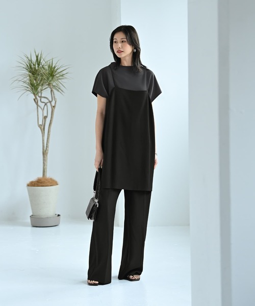 STYLE DELI(スタイルデリ)の「【BLK001】キャミソールオールインワン(サロペット/オーバーオール・レディース・チャコールグレー/ブラック・FREE)」の6枚目の写真