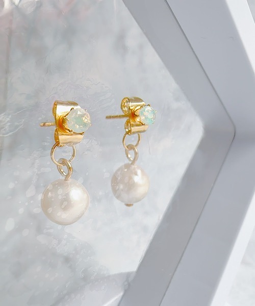 tone(トーン)の「【SPICY COLORS】小さな宝石2wayピアス【サージカルステンレス】(ピアス(両耳用)・レディース・ホワイト/グリーン/ライトブルー/パープル/オレンジ・FREE)」の13枚目の写真