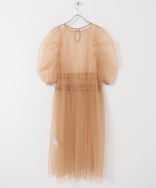 KBF(ケイビーエフ)の「パワースリーブチュールワンピース(ワンピース・レディース・ブラック/ベージュ・ONE)」の19枚目の写真