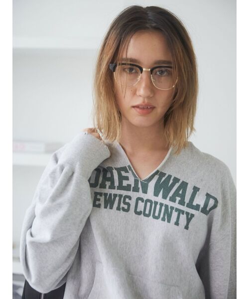 Ungrid（アングリッド）の「ハーフリム伊達メガネ（メガネ・レディース・ブラック・FREE）」の8枚目の写真