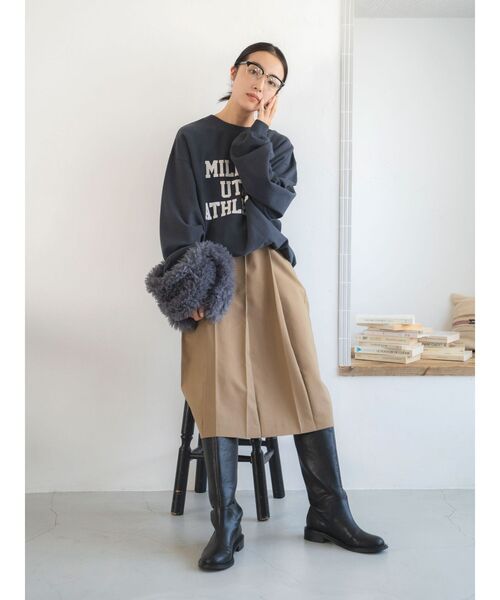 Ungrid（アングリッド）の「ハーフリム伊達メガネ（メガネ・レディース・ブラック・FREE）」の2枚目の写真