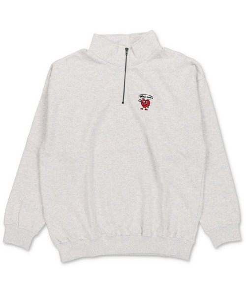 SPINNS(スピンズ)の「【ユニセックスで着用可能】ハーフジップ裏起毛スウェット ハートロゴ(スウェット・メンズ・ブラウン/オフホワイト/アッシュグレー/ブラック系その他・ONESIZE)」の1枚目の写真