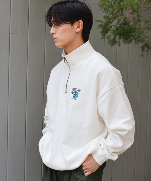 SPINNS(スピンズ)の「【ユニセックスで着用可能】ハーフジップ裏起毛スウェット ハートロゴ(スウェット・メンズ・ブラウン/オフホワイト/アッシュグレー/ブラック系その他・ONESIZE)」の20枚目の写真