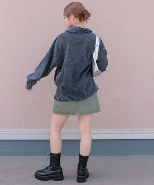 SPINNS(スピンズ)の「【ユニセックスで着用可能】ハーフジップ裏起毛スウェット ハートロゴ(スウェット・メンズ・ブラウン/オフホワイト/アッシュグレー/ブラック系その他・ONESIZE)」の9枚目の写真