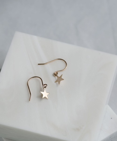K10 YG スター フックピアス ［queite］（ピアス（両耳用））｜queite（ケイト）