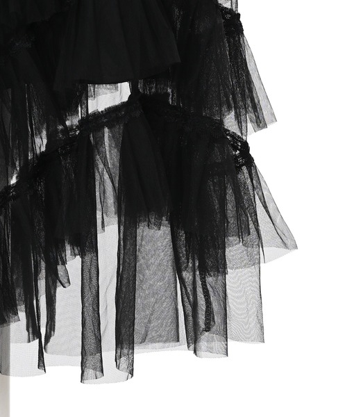 Narcissus(ナルシス)の「ボリュームチュールロングスカート(スカート・レディース・ブラック/ホワイト・FREE)」の10枚目の写真