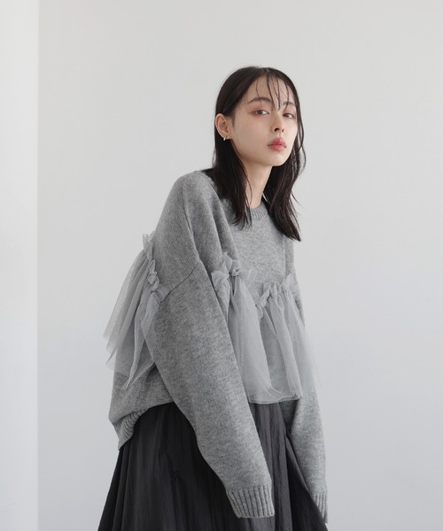 セール】チュールミックスニット（ニット/セーター）｜LIAN