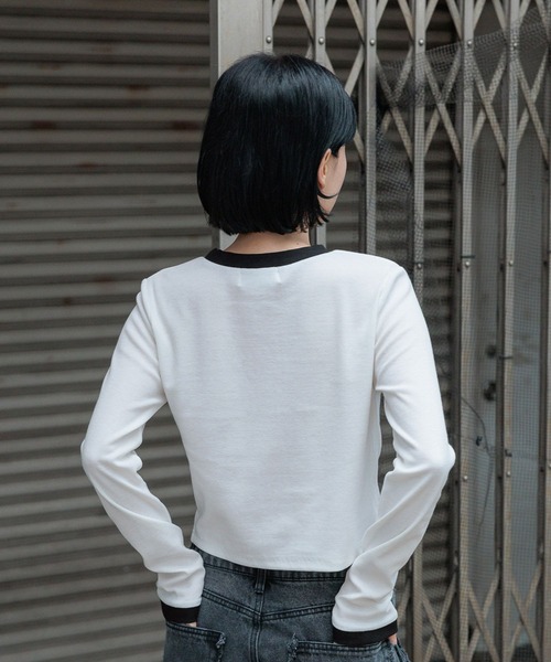 3.3 Field Trip （3.3フィールドトリップ）の「3.3 Field Trip／ワイヤーロゴ長袖T（Tシャツ/カットソー・レディース・ホワイト/ブラック・FREE）」の17枚目の写真