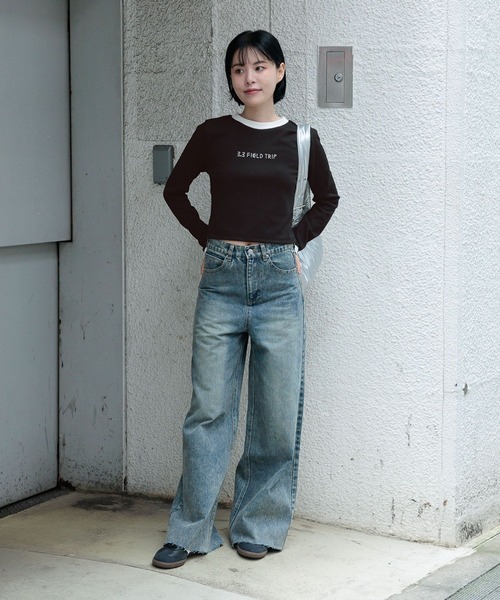 3.3 Field Trip （3.3フィールドトリップ）の「3.3 Field Trip／ワイヤーロゴ長袖T（Tシャツ/カットソー・レディース・ホワイト/ブラック・FREE）」の19枚目の写真