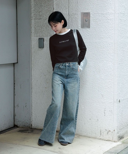 3.3 Field Trip （3.3フィールドトリップ）の「3.3 Field Trip／ワイヤーロゴ長袖T（Tシャツ/カットソー・レディース・ホワイト/ブラック・FREE）」の20枚目の写真