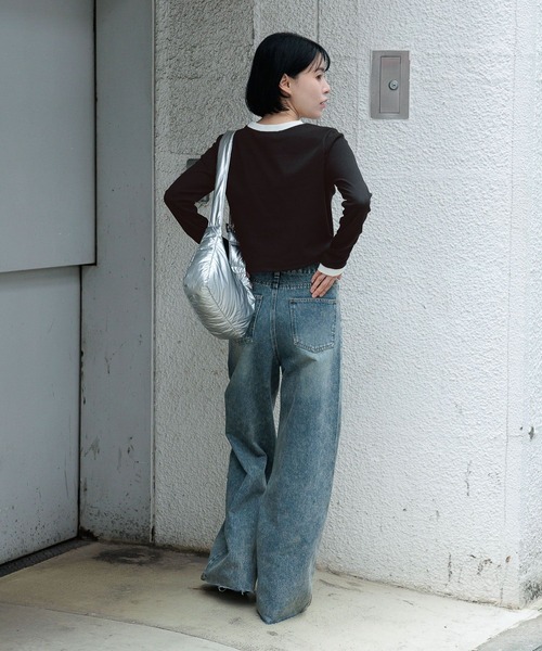 3.3 Field Trip （3.3フィールドトリップ）の「3.3 Field Trip／ワイヤーロゴ長袖T（Tシャツ/カットソー・レディース・ホワイト/ブラック・FREE）」の22枚目の写真