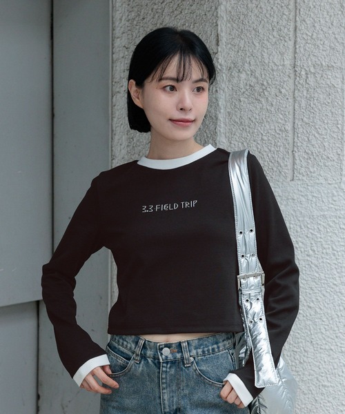 3.3 Field Trip （3.3フィールドトリップ）の「3.3 Field Trip／ワイヤーロゴ長袖T（Tシャツ/カットソー・レディース・ホワイト/ブラック・FREE）」の11枚目の写真