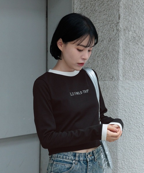 3.3 Field Trip （3.3フィールドトリップ）の「3.3 Field Trip／ワイヤーロゴ長袖T（Tシャツ/カットソー・レディース・ホワイト/ブラック・FREE）」の12枚目の写真