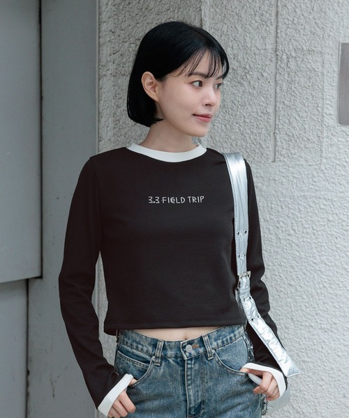 3.3 Field Trip （3.3フィールドトリップ）の「3.3 Field Trip／ワイヤーロゴ長袖T（Tシャツ/カットソー・レディース・ホワイト/ブラック・FREE）」の13枚目の写真