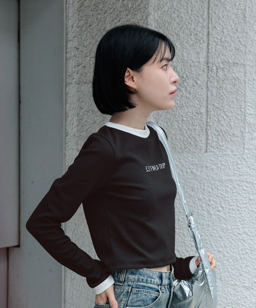 3.3 Field Trip （3.3フィールドトリップ）の「3.3 Field Trip／ワイヤーロゴ長袖T（Tシャツ/カットソー・レディース・ホワイト/ブラック・FREE）」の14枚目の写真