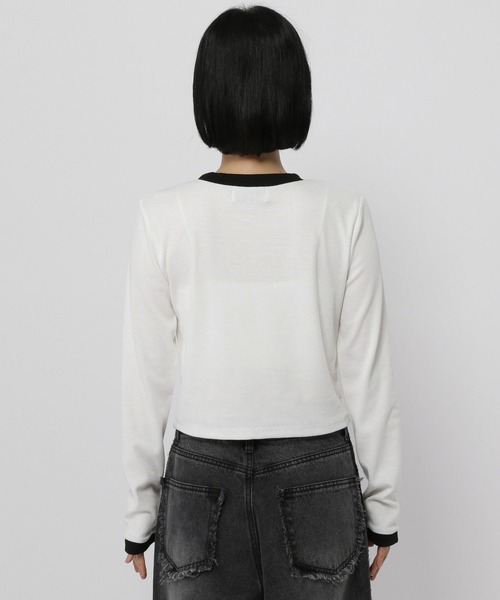 3.3 Field Trip （3.3フィールドトリップ）の「3.3 Field Trip／ワイヤーロゴ長袖T（Tシャツ/カットソー・レディース・ホワイト/ブラック・FREE）」の6枚目の写真