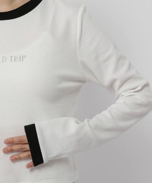 3.3 Field Trip （3.3フィールドトリップ）の「3.3 Field Trip／ワイヤーロゴ長袖T（Tシャツ/カットソー・レディース・ホワイト/ブラック・FREE）」の8枚目の写真