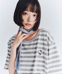 KIRSH（キルシー）の「KIRSH X HELLO KITTY STRIPE OVERFIT T-SHIRT/キルシー ハローキティ ストライプ Tシャツ（Tシャツ/カットソー）」