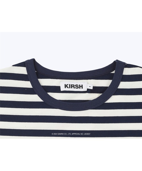 tシャツ KIRSH X HELLO KITTY STRIPE OVERFIT T-SHIRT/キルシー ハローキティ ストライプ Tシャツ レディー tシャツ KIRSH X HELLO KITTY STRIPE OVERFIT T-SHIRT/キルシー
