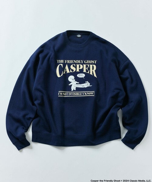 フリークスストア キャスパー 別注 プリント スウェット トレーナー レア 黒系 セール】限定展開 Casper/キャスパー 別注 ビッグシルエット