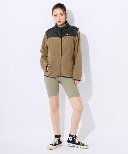 FILA（フィラ）の「マイクロフリース　切り替えスタンドジャケット　フルジップブルゾン（その他アウター・レディース・ピンク/ネイビー/ベージュ/ブラック・X-LARGE/LARGE/MEDIUM）」の7枚目の写真