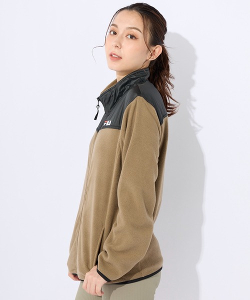 FILA（フィラ）の「マイクロフリース　切り替えスタンドジャケット　フルジップブルゾン（その他アウター・レディース・ピンク/ネイビー/ベージュ/ブラック・X-LARGE/LARGE/MEDIUM）」の8枚目の写真