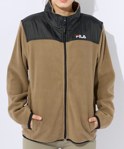 FILA（フィラ）の「マイクロフリース　切り替えスタンドジャケット　フルジップブルゾン（その他アウター・レディース・ピンク/ネイビー/ベージュ/ブラック・X-LARGE/LARGE/MEDIUM）」の9枚目の写真