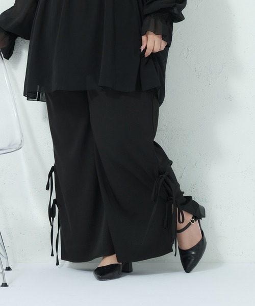 Louiosy（ルオシー）の「【大きいサイズ】サイドリボンワイドシルエットパンツ（その他パンツ・レディース・ピンク/アイボリー/ブラック・3L/4L）」の17枚目の写真