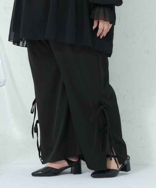 Louiosy（ルオシー）の「【大きいサイズ】サイドリボンワイドシルエットパンツ（その他パンツ・レディース・ピンク/アイボリー/ブラック・3L/4L）」の19枚目の写真