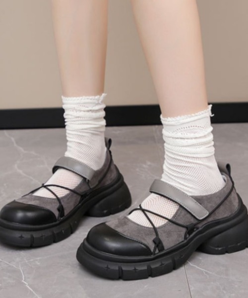 mebole(メボレ)の「ベルクロボリュームソールシューズ(スニーカー・レディース・ブラック/グレー・SMALL/MEDIUM/LARGE)」の11枚目の写真